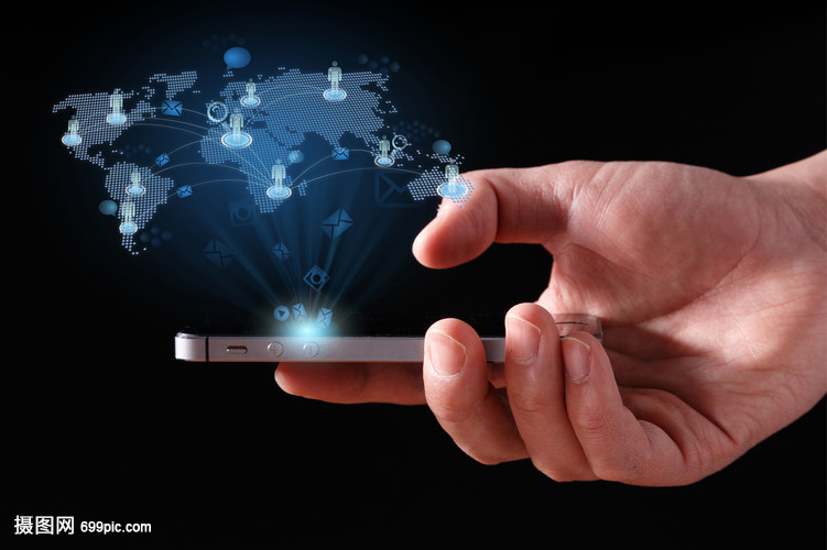 科技炫酷3D立体手机信息技术背景