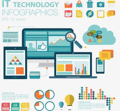 互联网科技信息矢量图高清素材 云分享