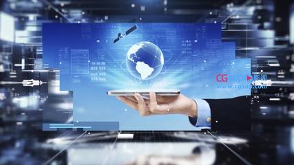 3D科技互联网信息空间图文展示AE模板